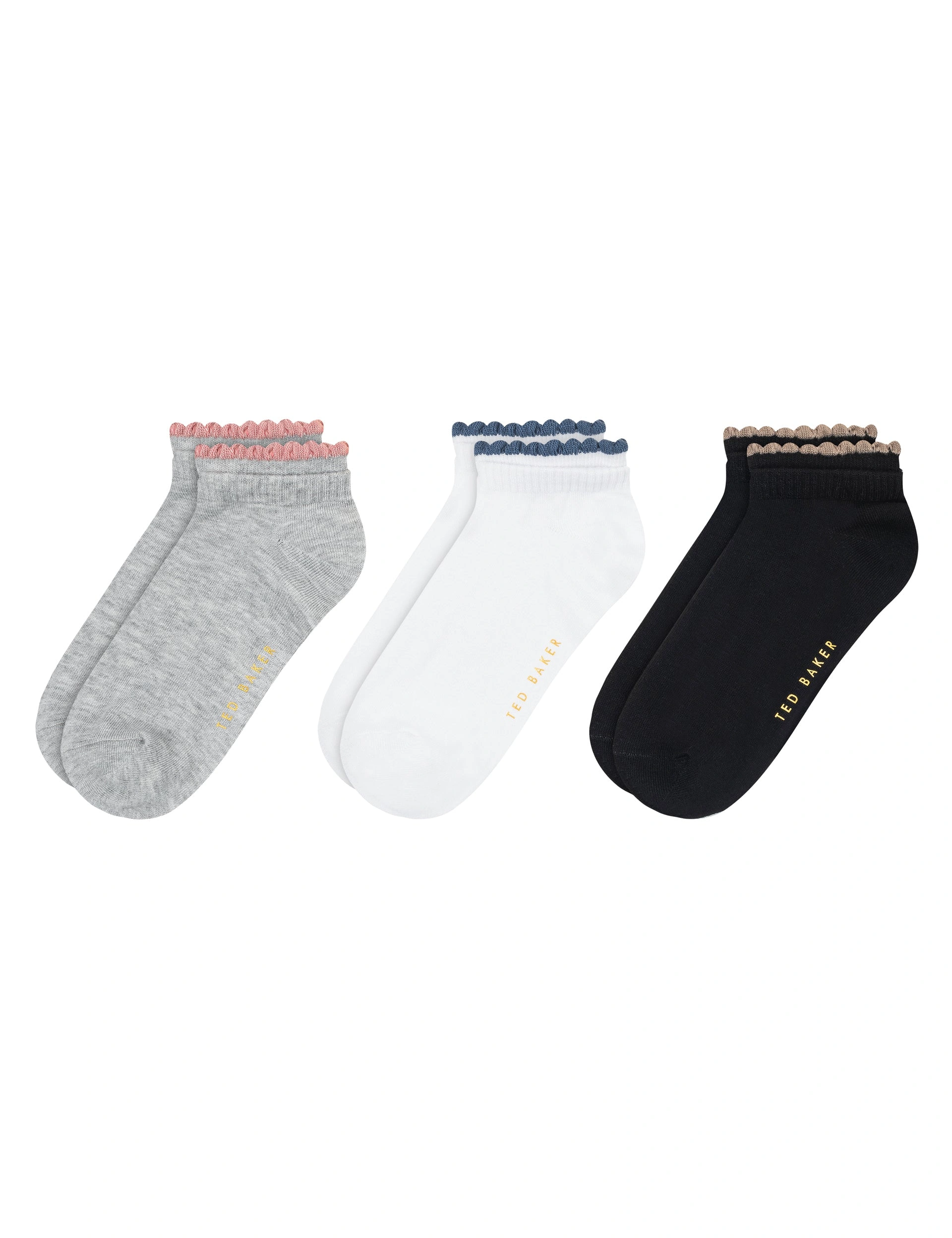 3er Pack Damen Socken: Doppelte Manschette, Unsichtbarer Schnitt, Perfekt Für Sneakers!